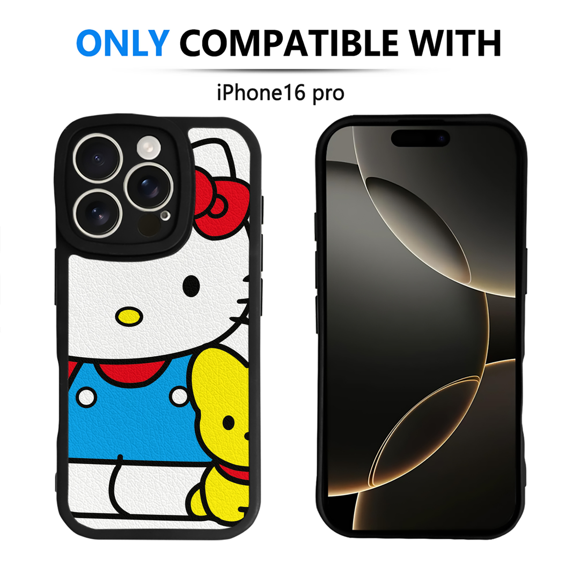 （画像用） Hello Kitty ハローキティ 【iPhone 16シリーズ対応】シリコンスマホケース（レザー調） 材質：シリコン